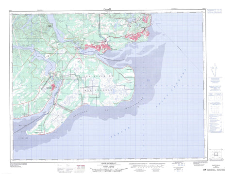 022F01 Baie Comeau Canadian topographic map, 1:50,000 scale