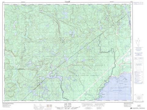 022F02 Lac Nipi Canadian topographic map, 1:50,000 scale