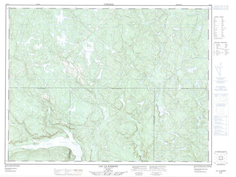 022F06 Lac Le Barbier Canadian topographic map, 1:50,000 scale