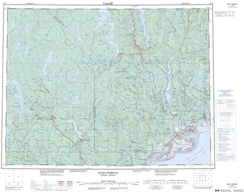 022F Baie Comeau Canadian topographic map, 1:250,000 scale