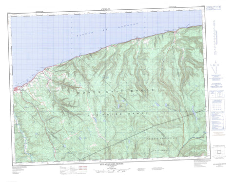 022G01 Ste Anne Des Monts Canadian topographic map, 1:50,000 scale