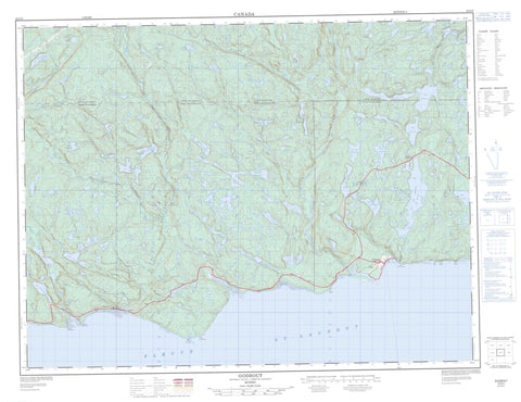 022G05 Godbout Canadian topographic map, 1:50,000 scale