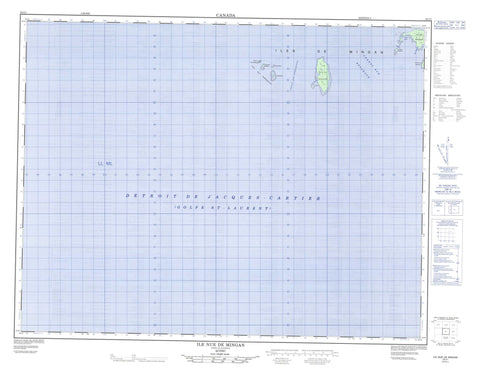 022I01 Ile Nue De Mingan Canadian topographic map, 1:50,000 scale
