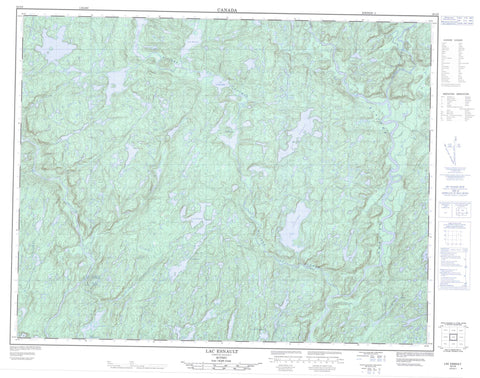 022I09 Lac Esnault Canadian topographic map, 1:50,000 scale