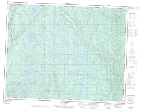 022I12 Lac Cacaoni Canadian topographic map, 1:50,000 scale