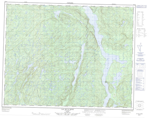 022I15 Lac De La Mine Canadian topographic map, 1:50,000 scale