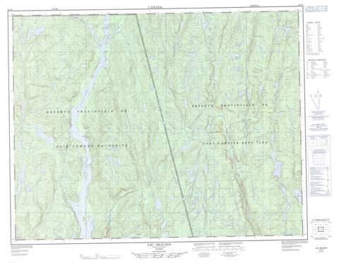 022J05 Lac Beaudin Canadian topographic map, 1:50,000 scale
