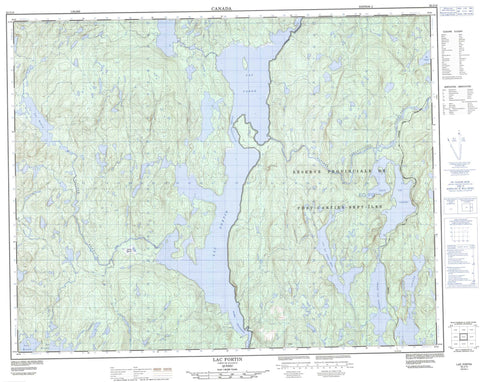 022J13 Lac Fortin Canadian topographic map, 1:50,000 scale