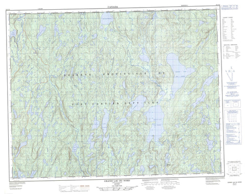 022J14 Grand Lac Du Nord Canadian topographic map, 1:50,000 scale