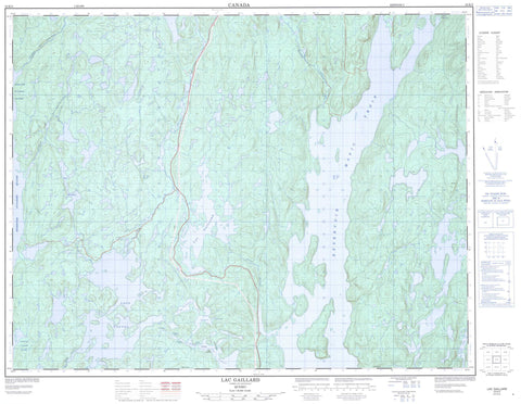 022K02 Lac Gaillard Canadian topographic map, 1:50,000 scale