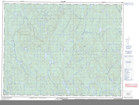 022K05 Lac Tremaudan Canadian topographic map, 1:50,000 scale