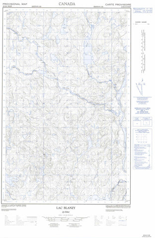 022K06W Lac Blanzy Canadian topographic map, 1:50,000 scale