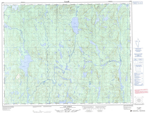 022K09 Lac Lemay Canadian topographic map, 1:50,000 scale