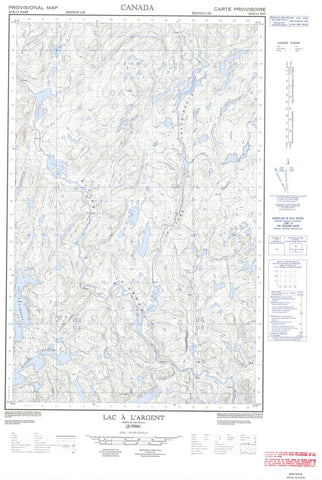 022K12E Lac A L Argent Canadian topographic map, 1:50,000 scale