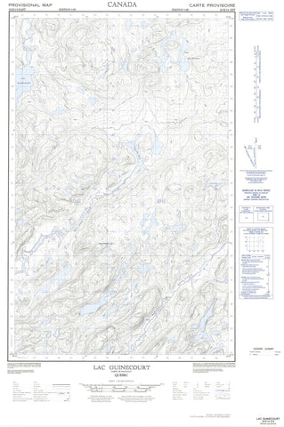 022K14E Lac Guinecourt Canadian topographic map, 1:50,000 scale