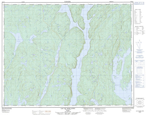 022K15 Lac Du Bois Long Canadian topographic map, 1:50,000 scale