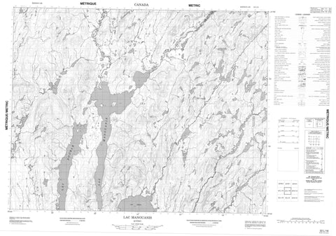 022L16 Lac Manouanis Canadian topographic map, 1:50,000 scale