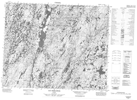 022M13 Lac Indicateur Canadian topographic map, 1:50,000 scale