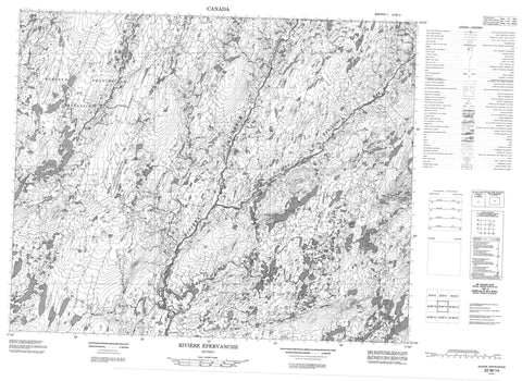 022M14 Riviere Epervanche Canadian topographic map, 1:50,000 scale