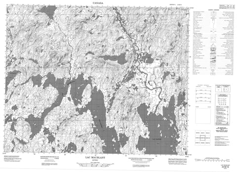 022M16 Lac Maublant Canadian topographic map, 1:50,000 scale