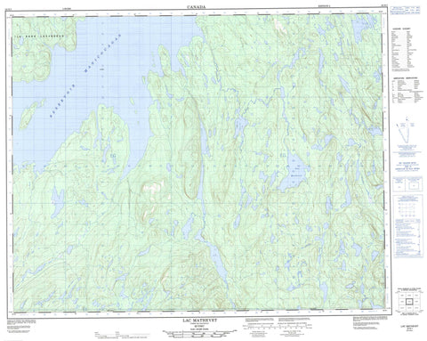 022N01 Lac Mathevet Canadian topographic map, 1:50,000 scale