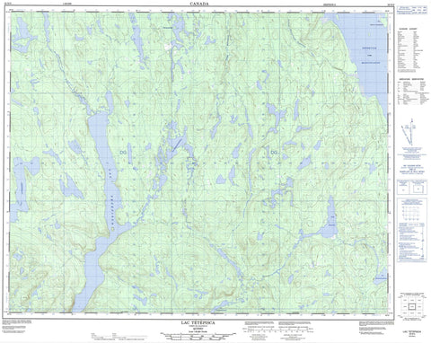 022N03 Lac Tetepisca Canadian topographic map, 1:50,000 scale