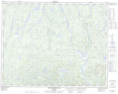 022N04 Riviere Tortueuse Canadian topographic map, 1:50,000 scale
