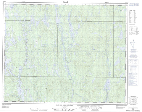 022N12 Lac Des Iles Brulees Canadian topographic map, 1:50,000 scale