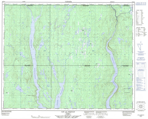 022N14 Lac La Fouille Canadian topographic map, 1:50,000 scale