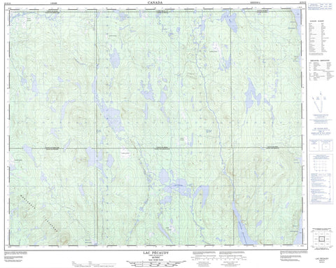 022N15 Lac Pecaudy Canadian topographic map, 1:50,000 scale