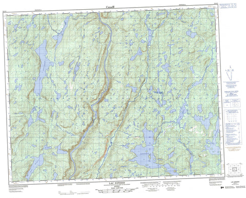 022O01 Lac Nipissis Canadian topographic map, 1:50,000 scale