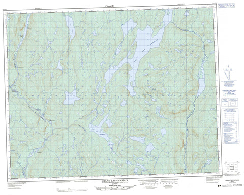 022O02 Grand Lac Germain Canadian topographic map, 1:50,000 scale