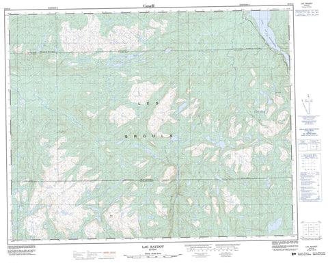 022O12 Lac Raudot Canadian topographic map, 1:50,000 scale