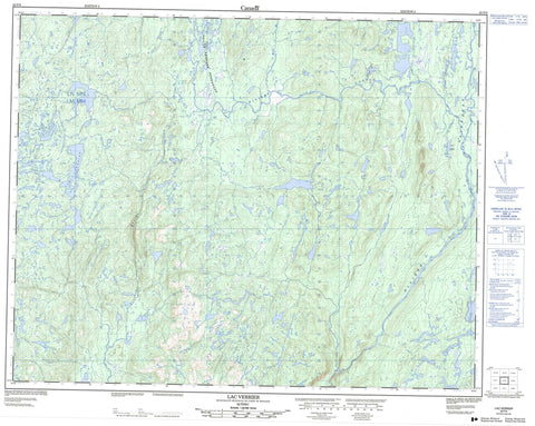 022P08 Lac Verrier Canadian topographic map, 1:50,000 scale