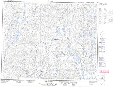 022P09 Lac Bellanca Canadian topographic map, 1:50,000 scale