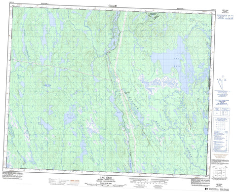 022P13 Lac Eric Canadian topographic map, 1:50,000 scale