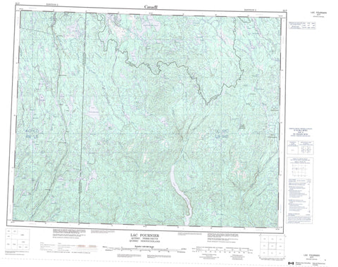 022P Lac Fournier Canadian topographic map, 1:250,000 scale