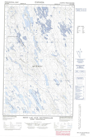 023A01E Petit Lac Aux Sauterelles Canadian topographic map, 1:50,000 scale