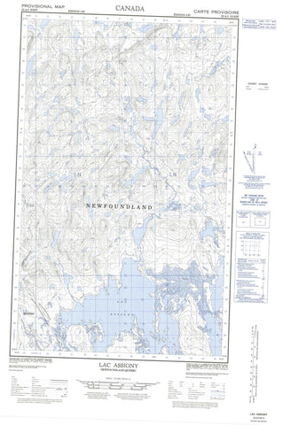 023A03W Lac Assigny Canadian topographic map, 1:50,000 scale