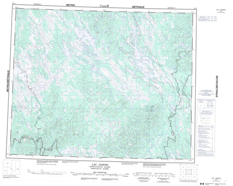 023A Lac Joseph Canadian topographic map, 1:250,000 scale