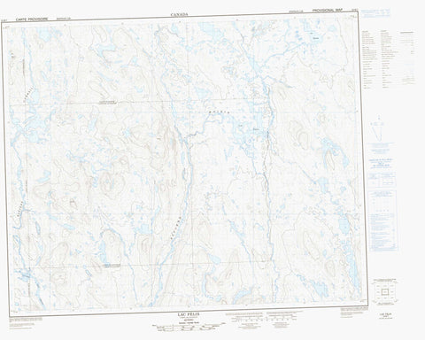 023B07 Lac Felix Canadian topographic map, 1:50,000 scale