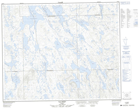 023B12 Lac Derby Canadian topographic map, 1:50,000 scale