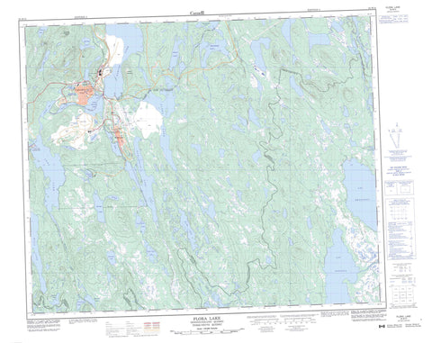 023B15 Flora Lake Canadian topographic map, 1:50,000 scale