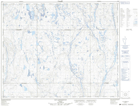 023C07 Lac Cananville Canadian topographic map, 1:50,000 scale