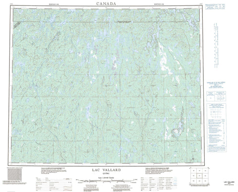 023C Lac Vallard Canadian topographic map, 1:250,000 scale