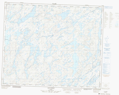 023D13 Lac Daran Canadian topographic map, 1:50,000 scale