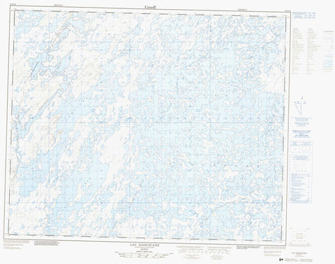 023D15 Lac Naococane Canadian topographic map, 1:50,000 scale