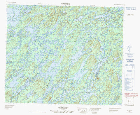 023E07 Lac Taffanel Canadian topographic map, 1:50,000 scale