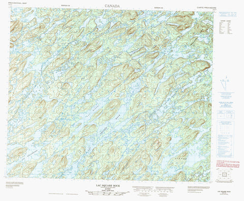 023E10 Lac Square Rock Canadian topographic map, 1:50,000 scale