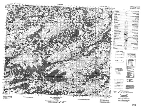 023E12 Lac Laribosiere Canadian topographic map, 1:50,000 scale